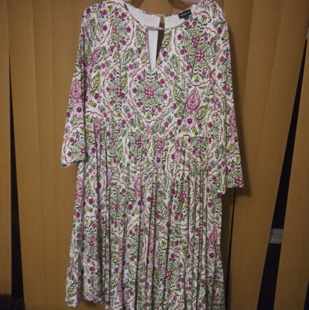 Mini length floral torrid longsleeve dress